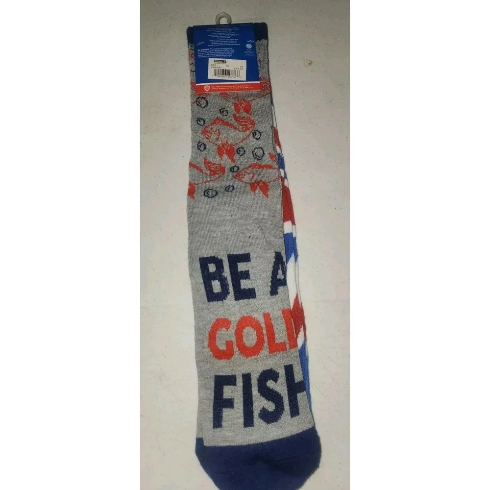 NWT Ted Lasso‎ Socks 2 Pair Long Socks Size 6-12 Believe Goldfish